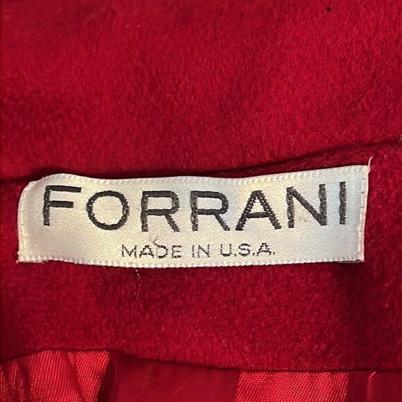 Vintage Forrani Red Double Breasted 100% Wool Long Coat Size 7/8 Petite‎ - Picture 14 of 16